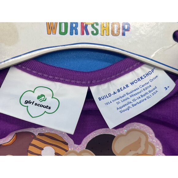 Build-A-Bear Workshop Girl Scouts Purple Doll T-Shirt With Cookie Heart Print - Picture 3 of 3